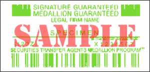Medallion Signature Guarantee Stamp Sample